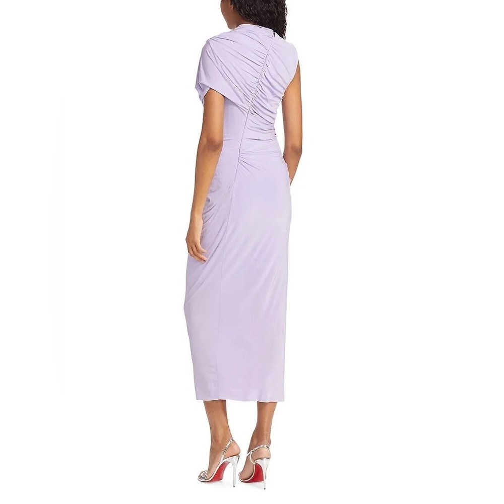 Jason Wu Iris Lavender Purple Silk Ruched Draped Midi Dress Women’s Size 8 NWT - Picture 2 of 6